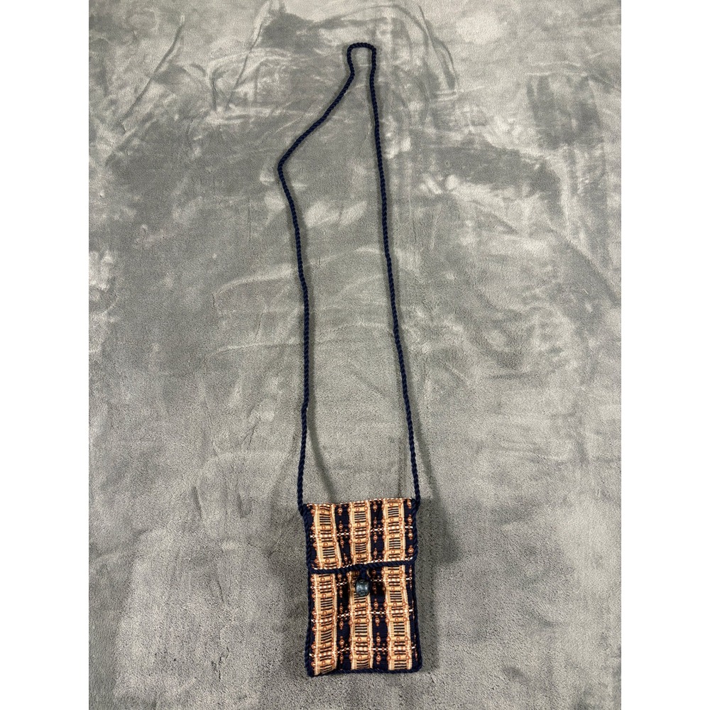 Cojolya Association Women Crossbody Pouch Bag Small Navy Orange Geometric